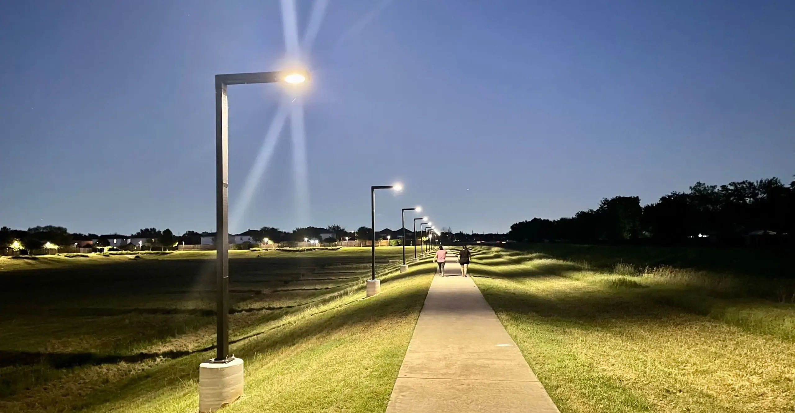 EnGo Slim smart solar street lights deployed on Clay Road Texas