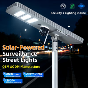 Smart Solar Street Light with 4G WiFi CCTV Security Camera LiFePO4 MPPT IP65 Aluminum LED for Municipal Project Lighting