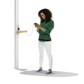 Integrated Mobile Device Charging Spot