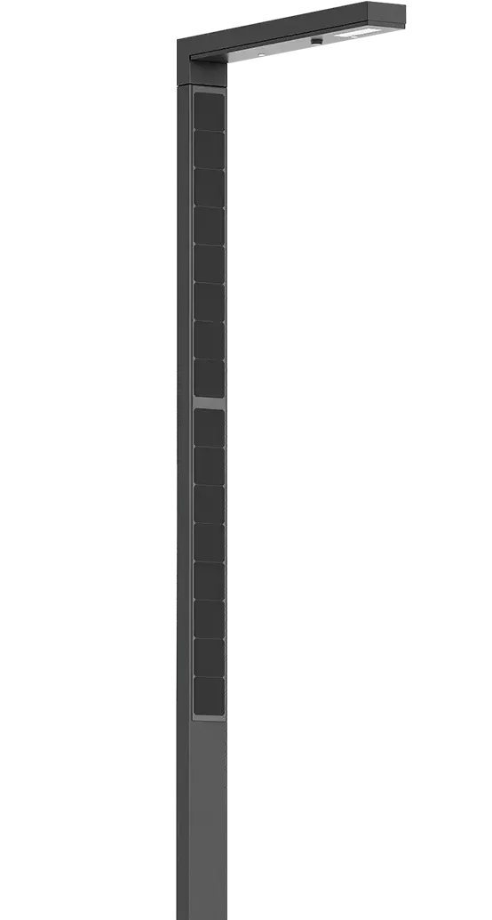 EnGo Slim Smart Solar Street Light Pole for Commercial Pathways